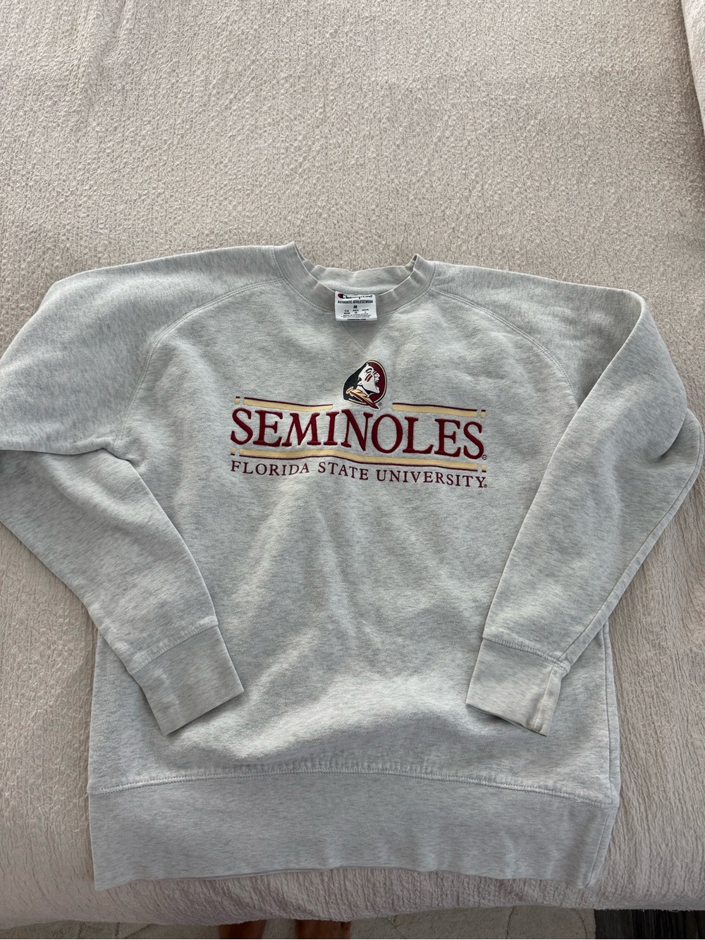 Champion Gray Florida State Seminoles Crewneck Sweatshirt
